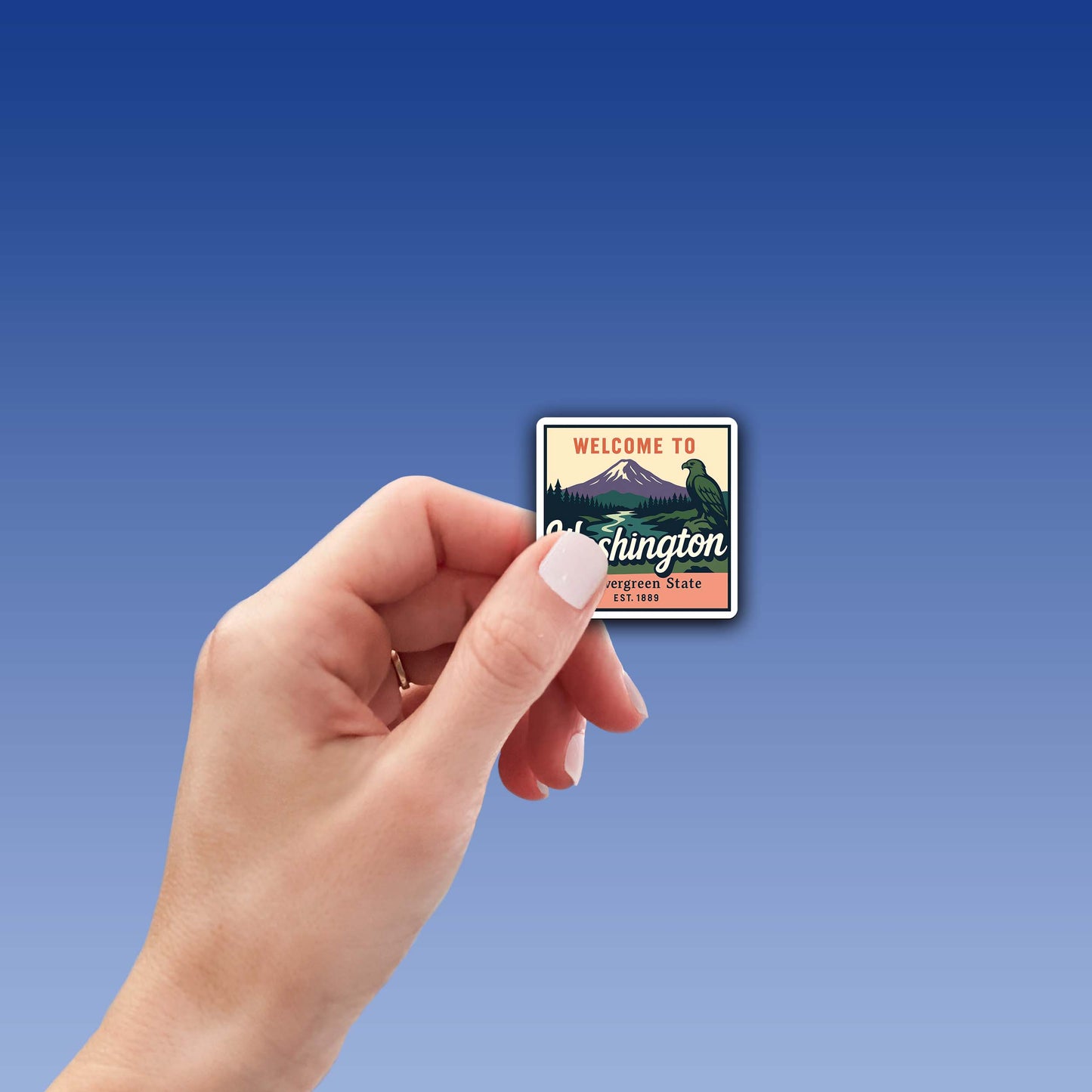 Welcome to Washington Vinyl Sticker – Vintage State Travel Decal