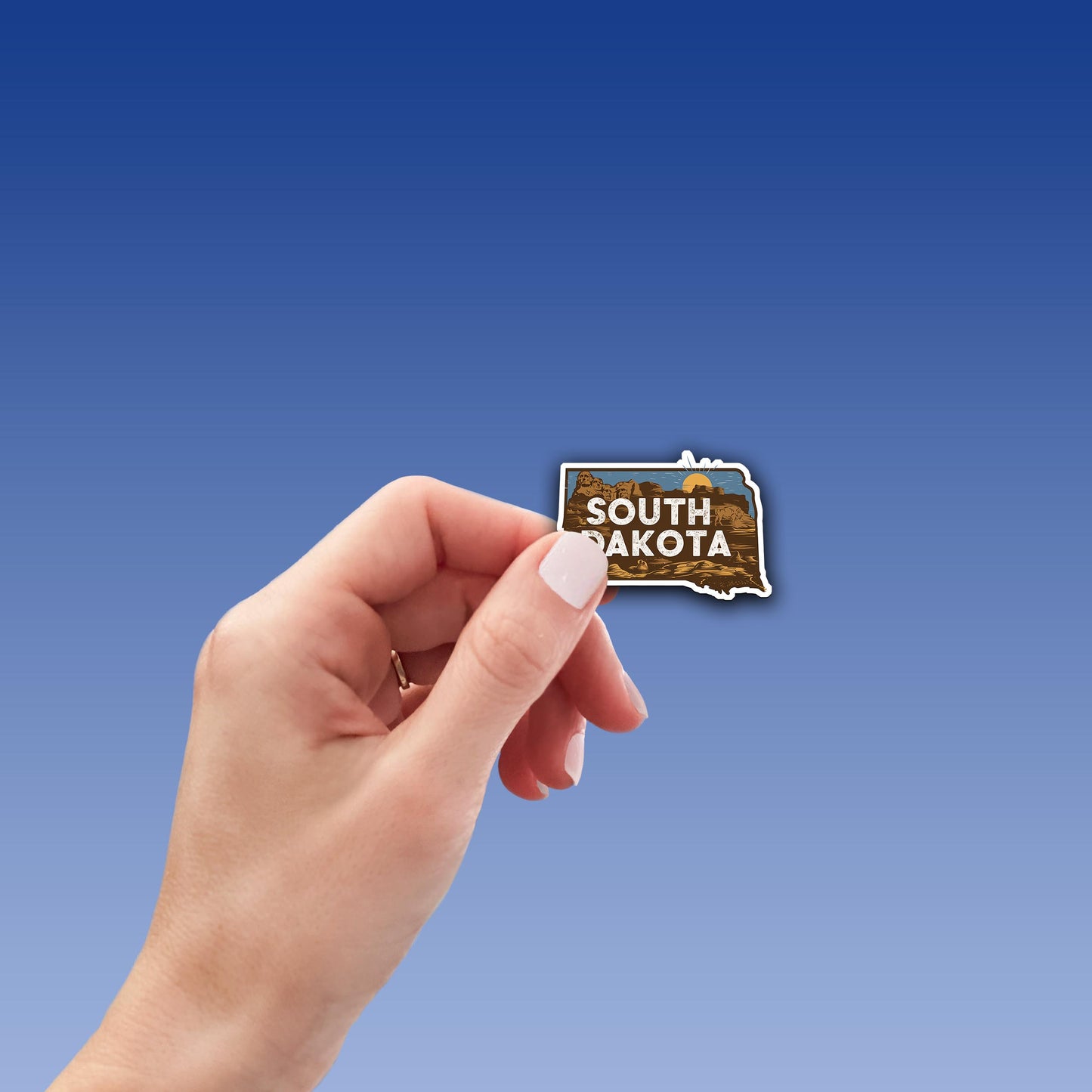 Retro Vinyl State Sticker - South Dakota