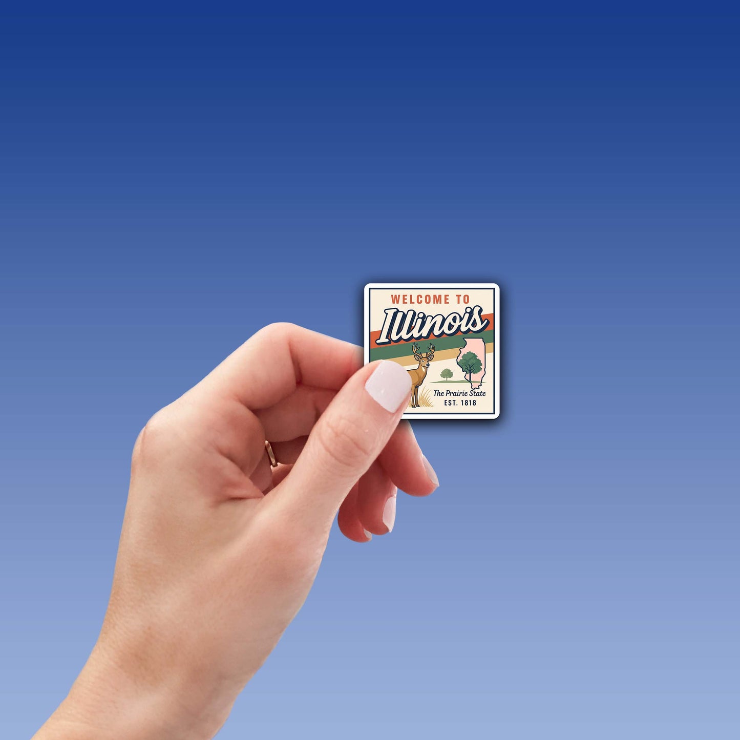 Welcome to Illinois Vinyl Sticker – Vintage State Travel Decal