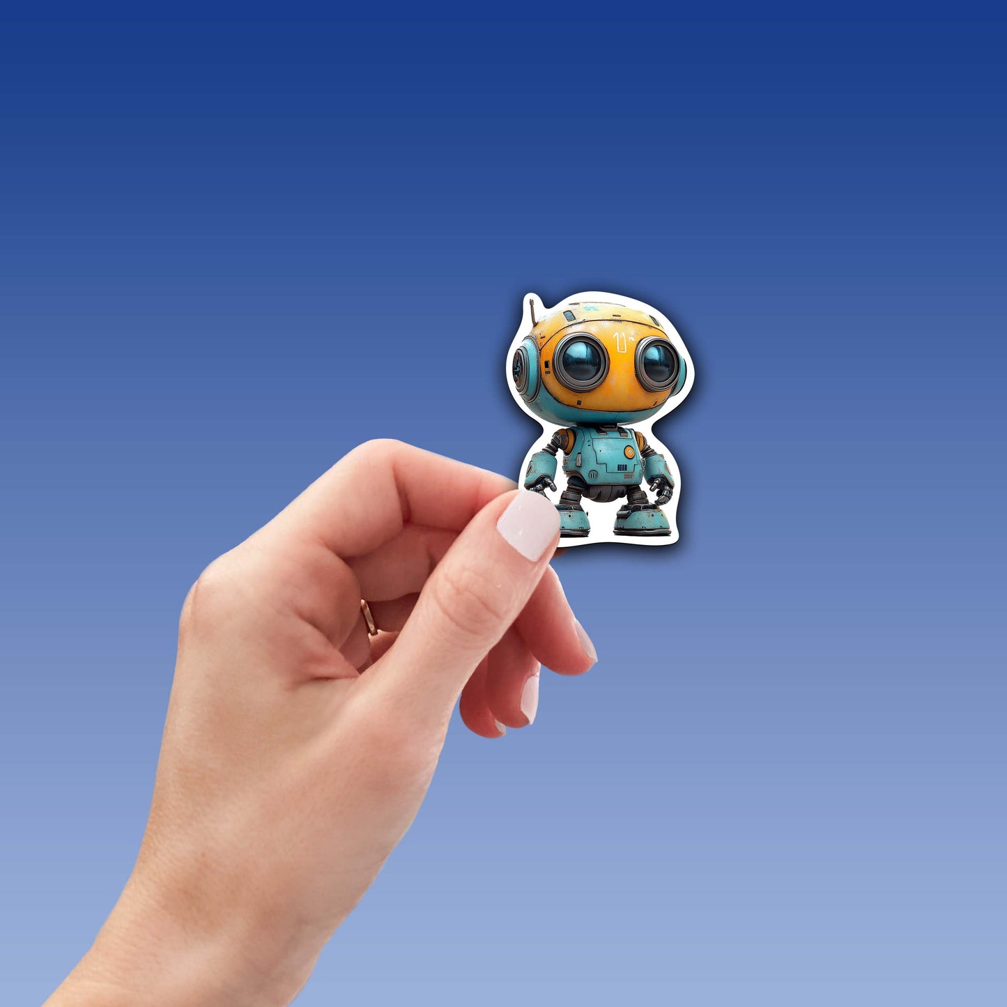 Cute Cartoon Robot Sticker – Durable Weatherproof Vinyl for All Surfaces
