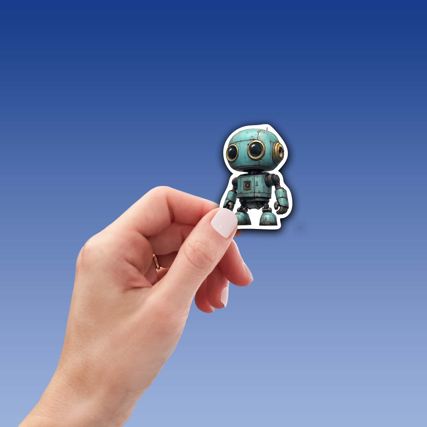 Cute Cartoon Robot Sticker – Durable Weatherproof Vinyl for All Surfaces