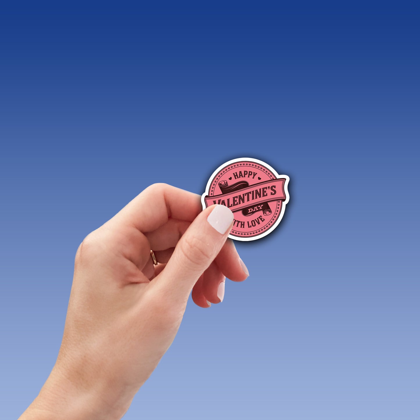 Happy Valentine’s Day With Love Vinyl Sticker