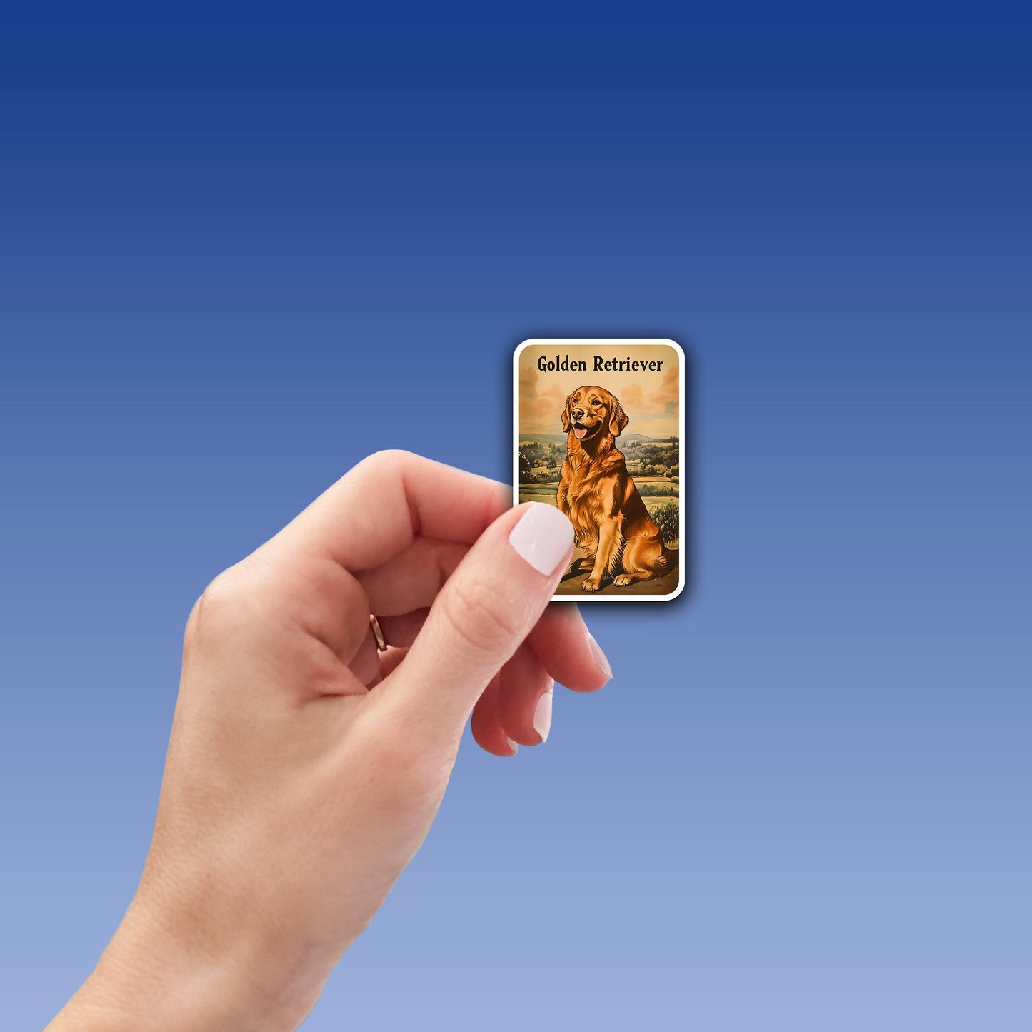 Vintage Golden Retriever Sticker – Durable Vinyl Sticker