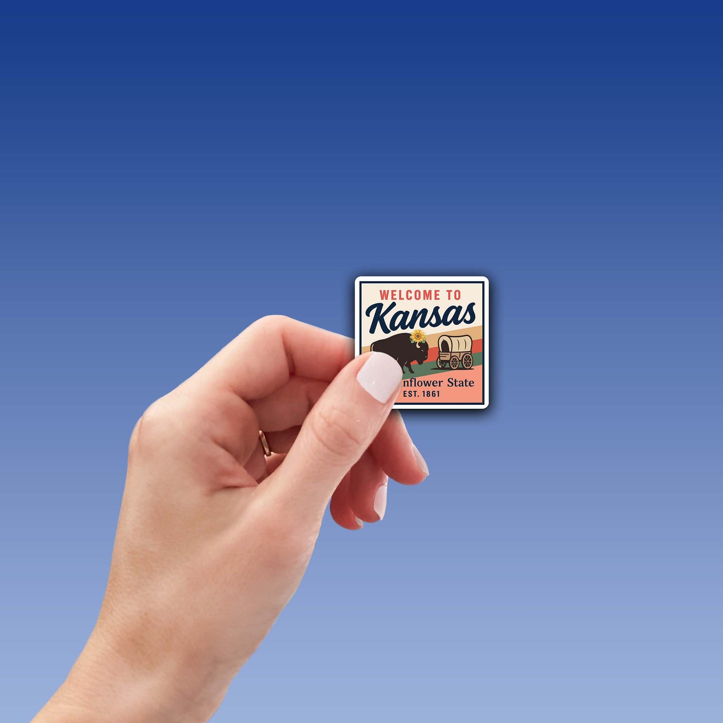 Welcome to Kansas Vinyl Sticker – Vintage State Travel Decal