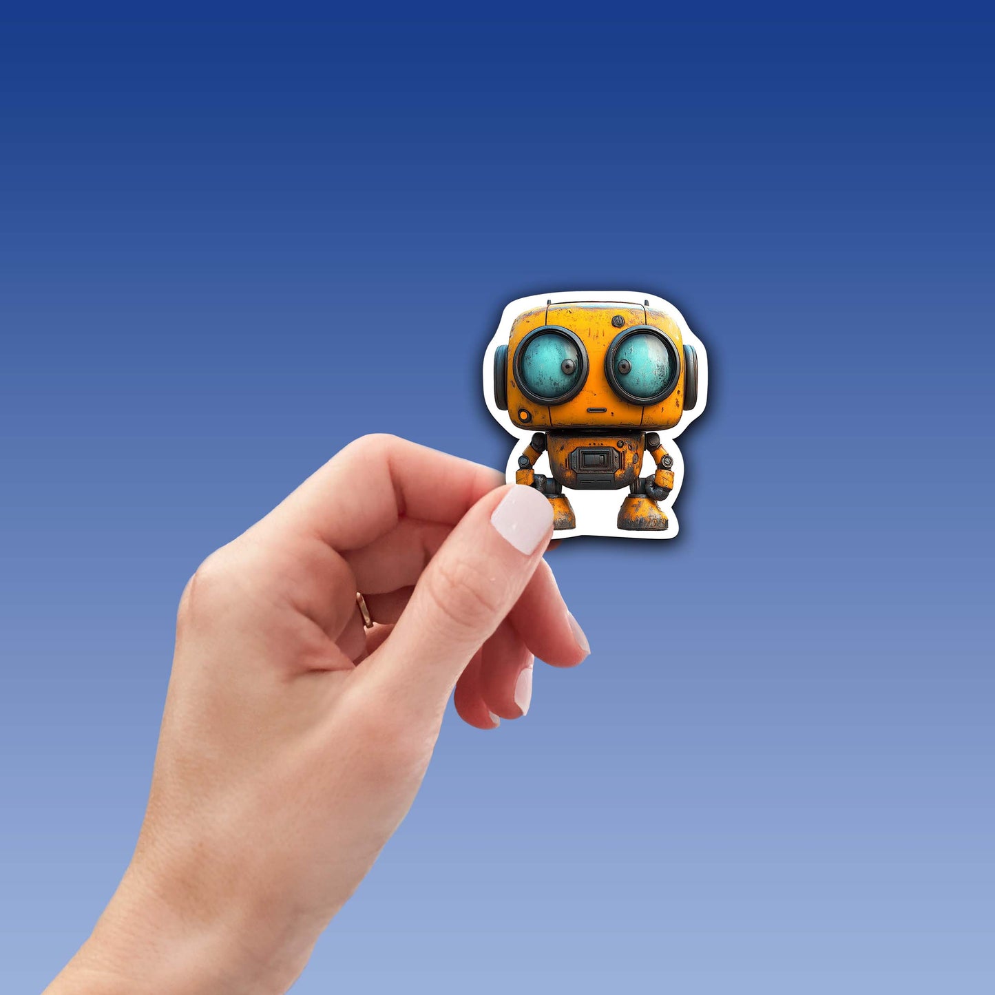 Cute Cartoon Robot Sticker – Durable Weatherproof Vinyl for All Surfaces