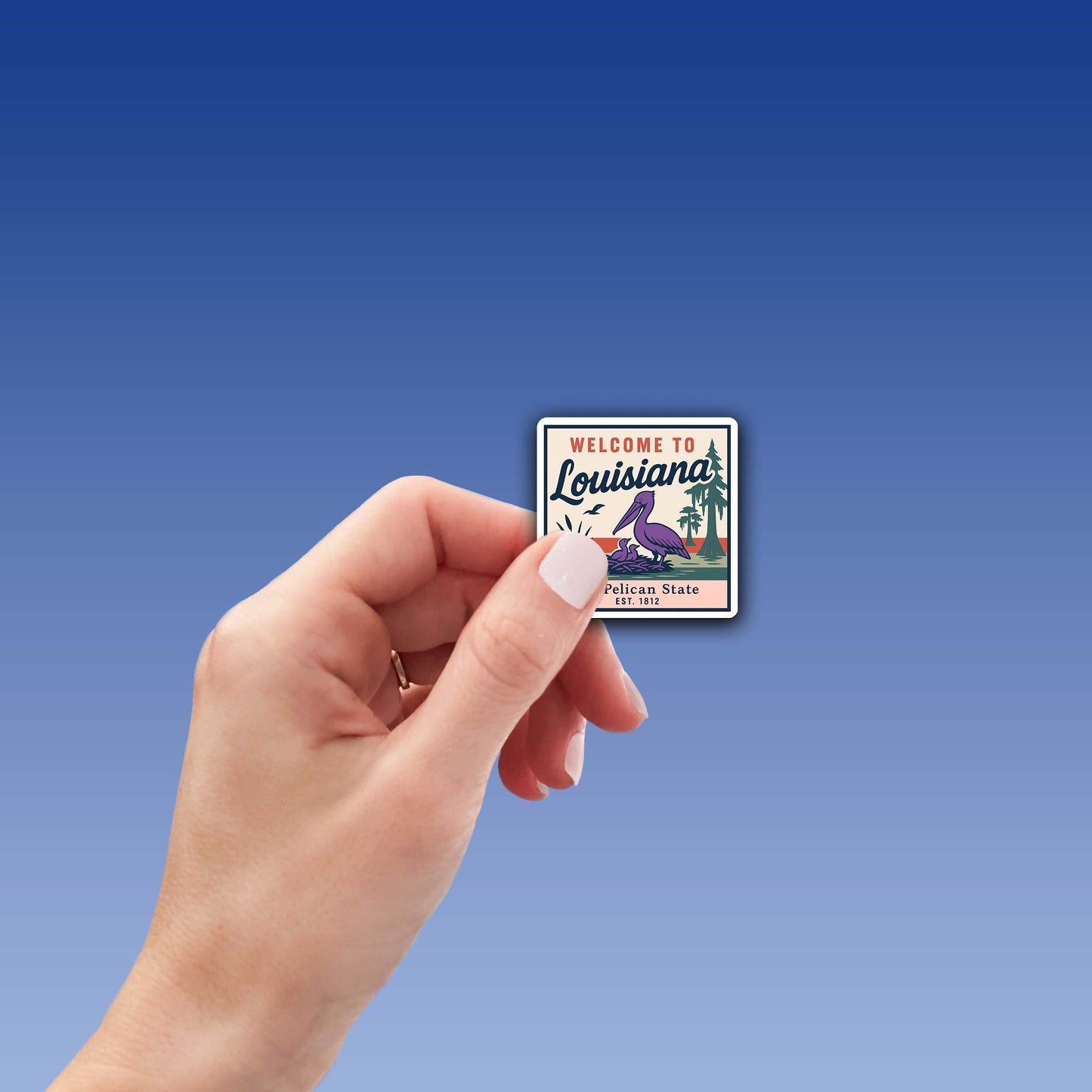 Welcome to Louisiana Vinyl Sticker – Vintage State Travel Decal