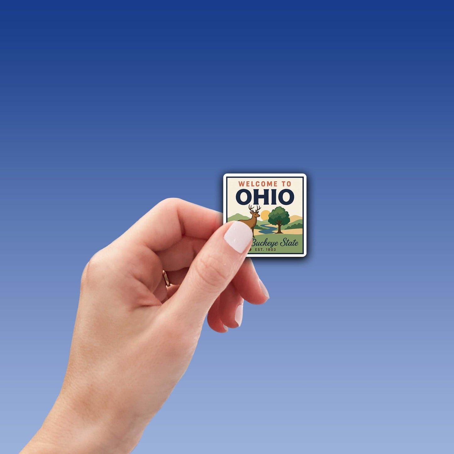 Welcome to Ohio Vinyl Sticker – Vintage State Travel Decal