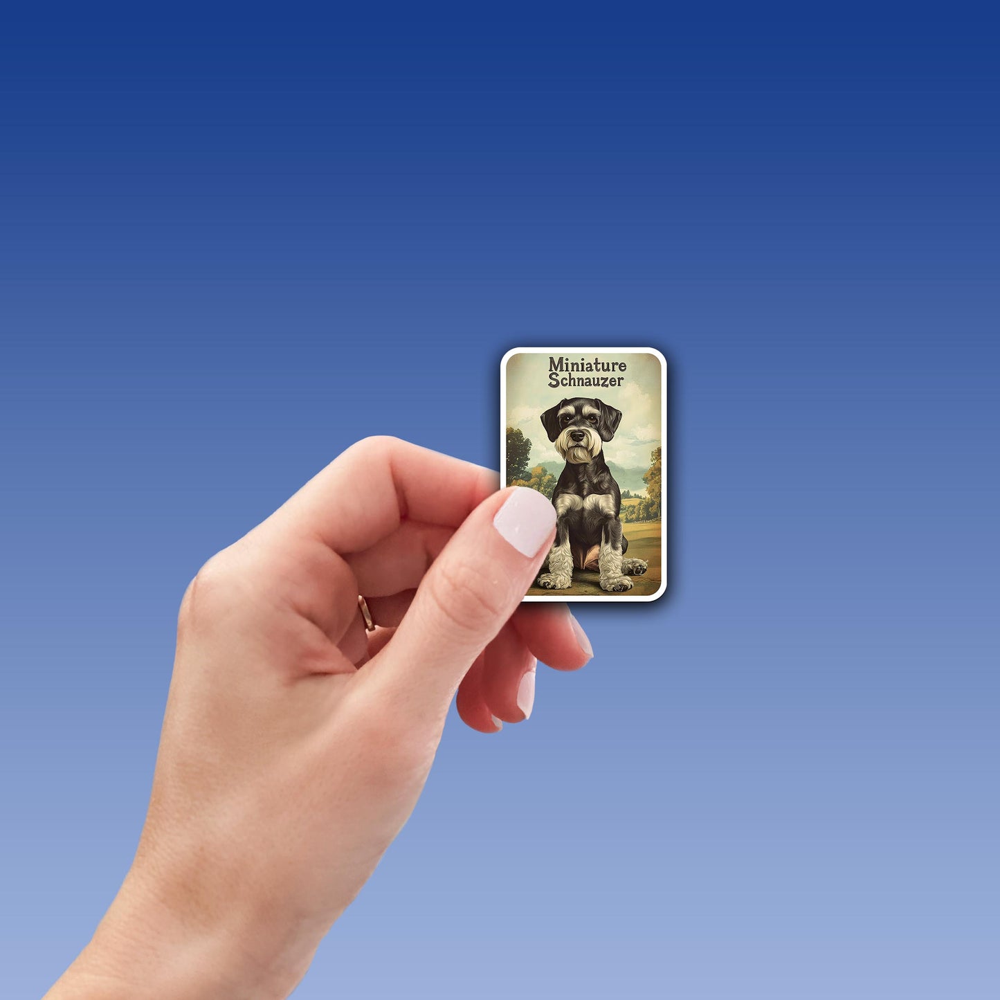 Vintage Miniature Schnauzer Sticker – Durable Vinyl Sticker