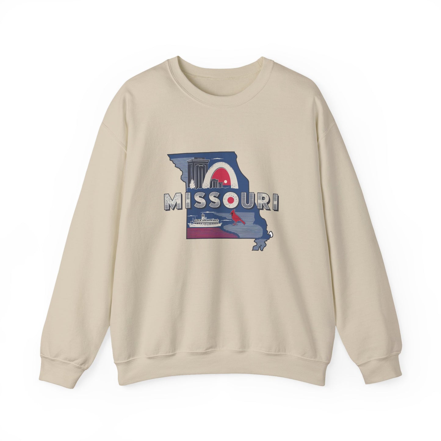 Missouri State Map Retro Arch Crewneck Sweatshirt