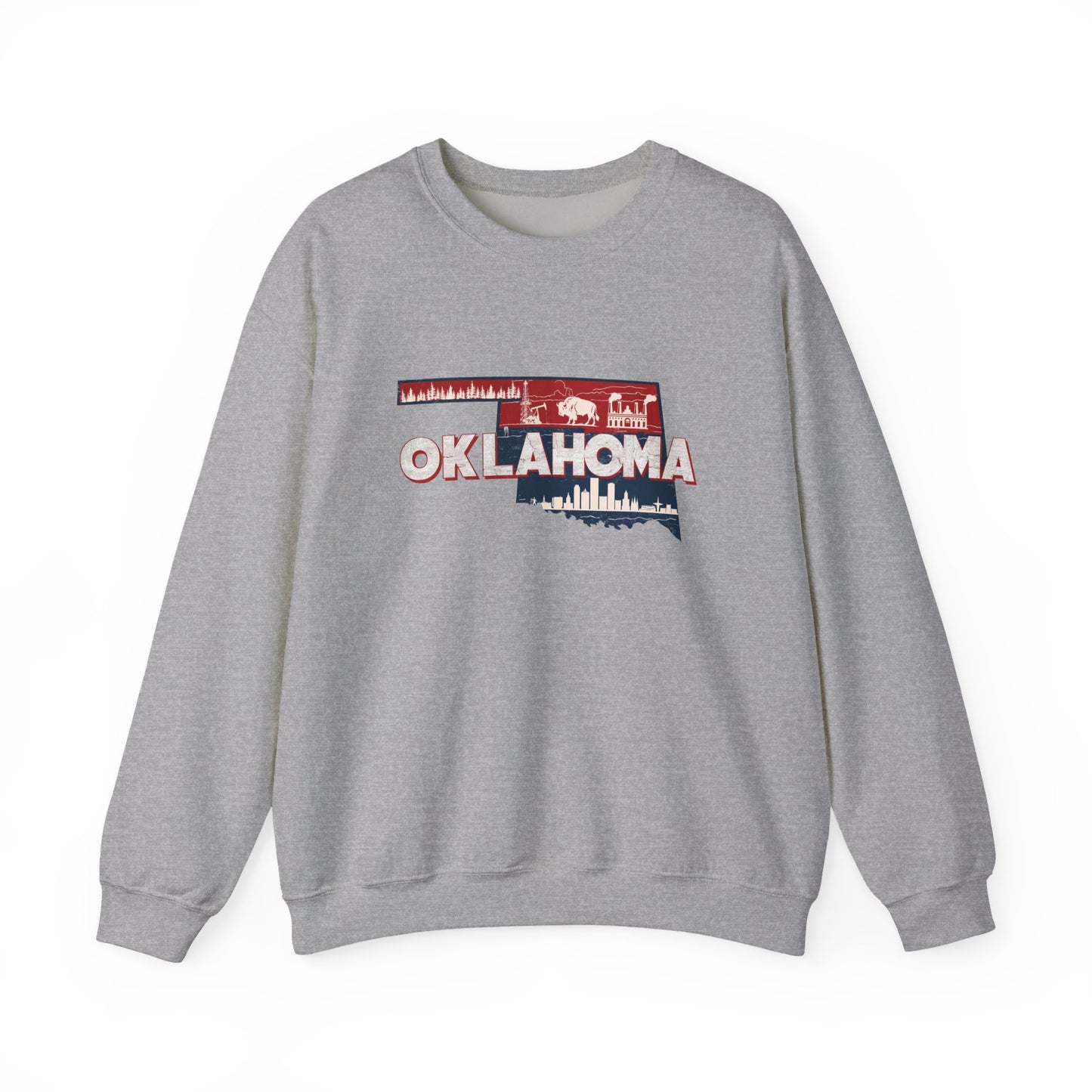 Oklahoma State Shape Skyline Crewneck Sweatshirt
