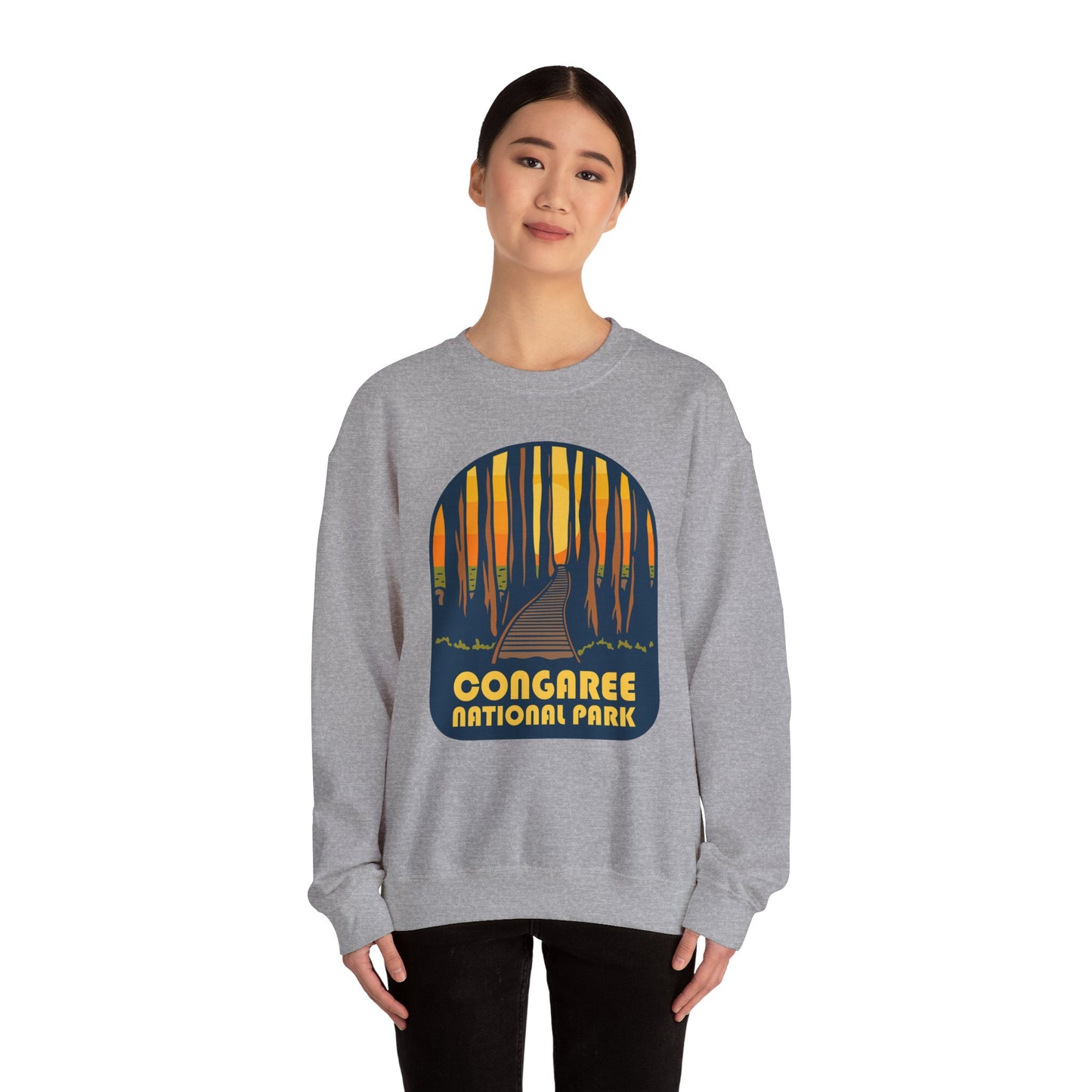 Congaree National Park boardwalk sweatshirt | Cypress forest sunset crewneck
