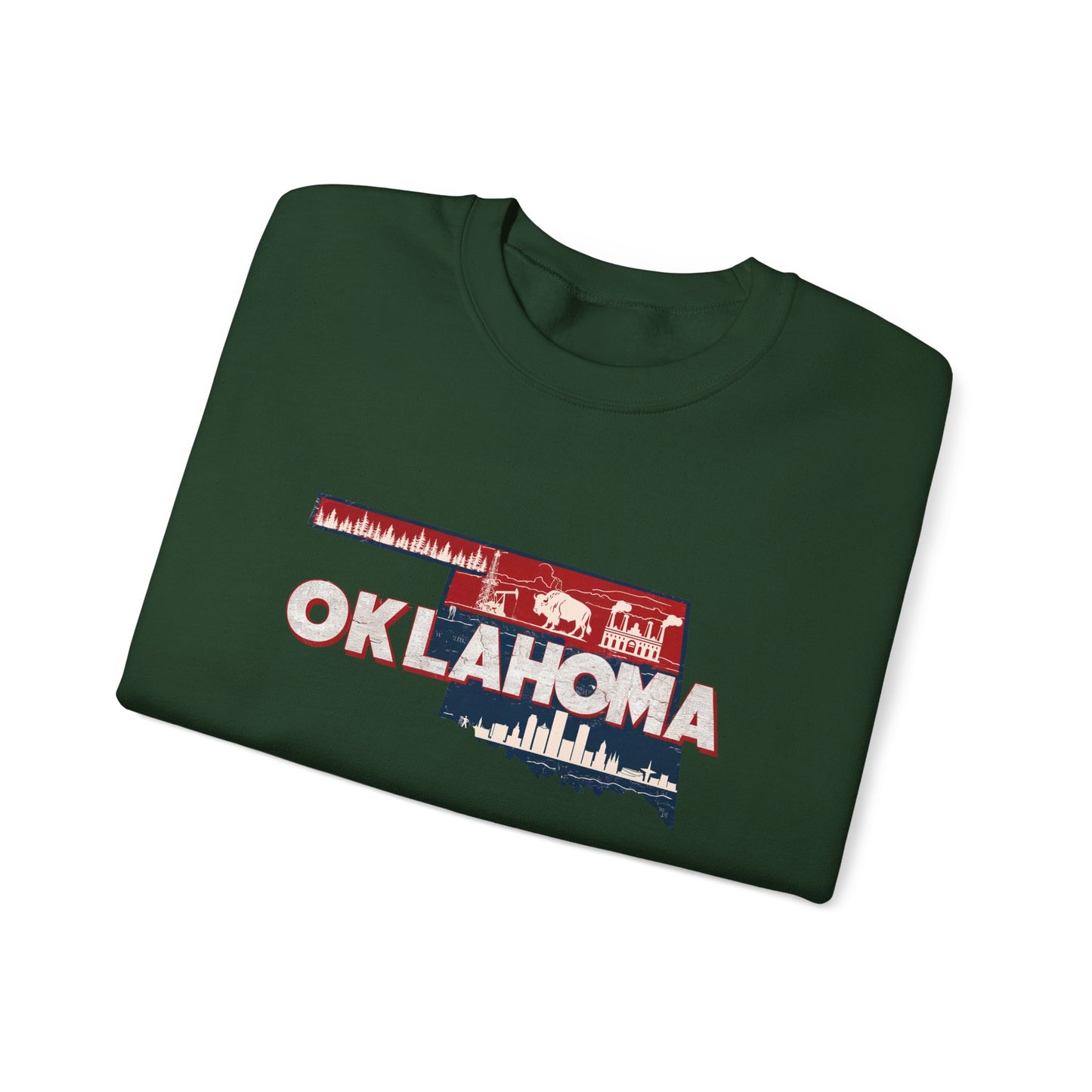 Oklahoma State Shape Skyline Crewneck Sweatshirt
