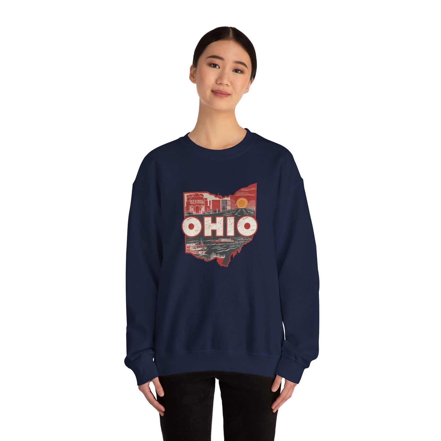 Ohio State Outline Vintage Collage Sweatshirt