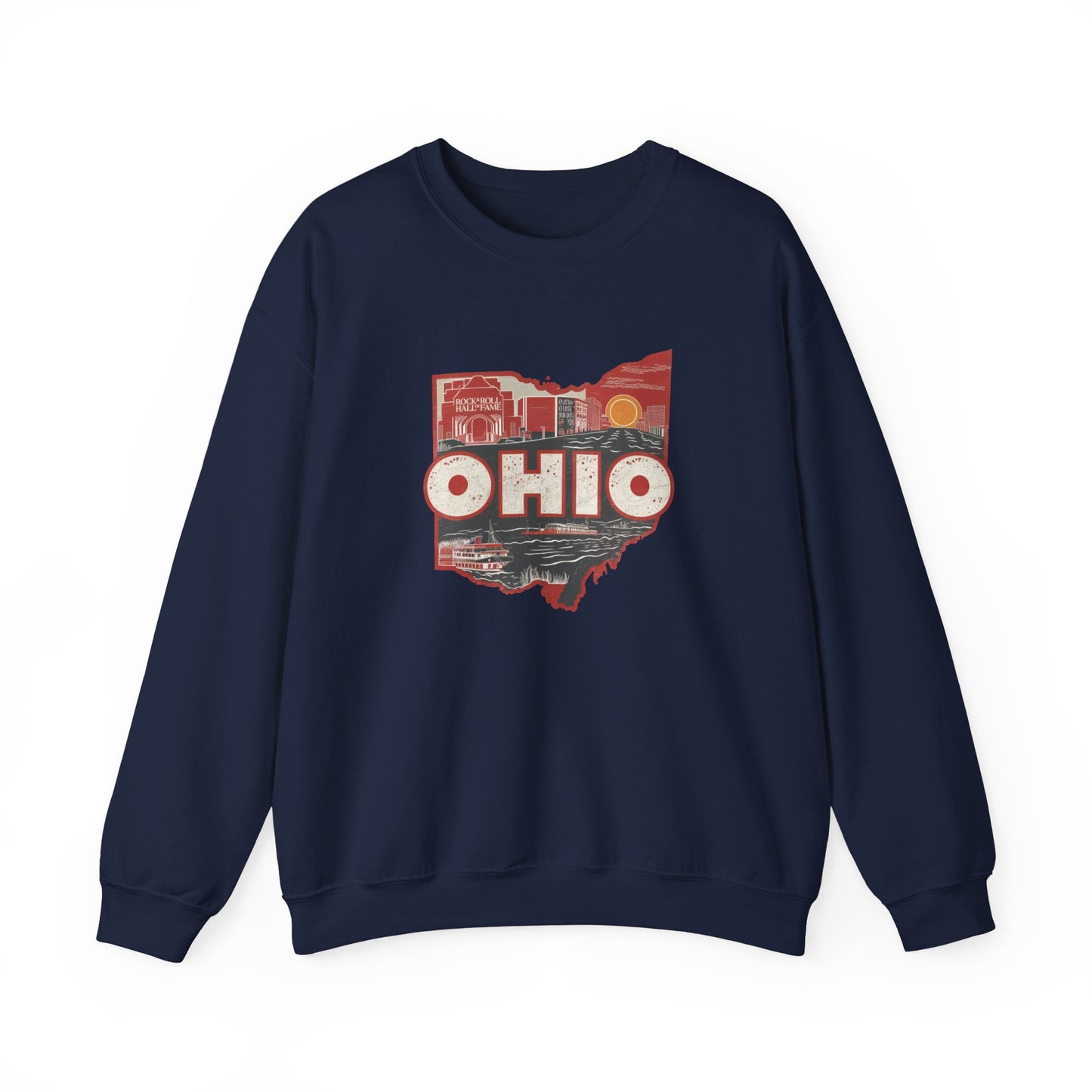Ohio State Outline Vintage Collage Sweatshirt