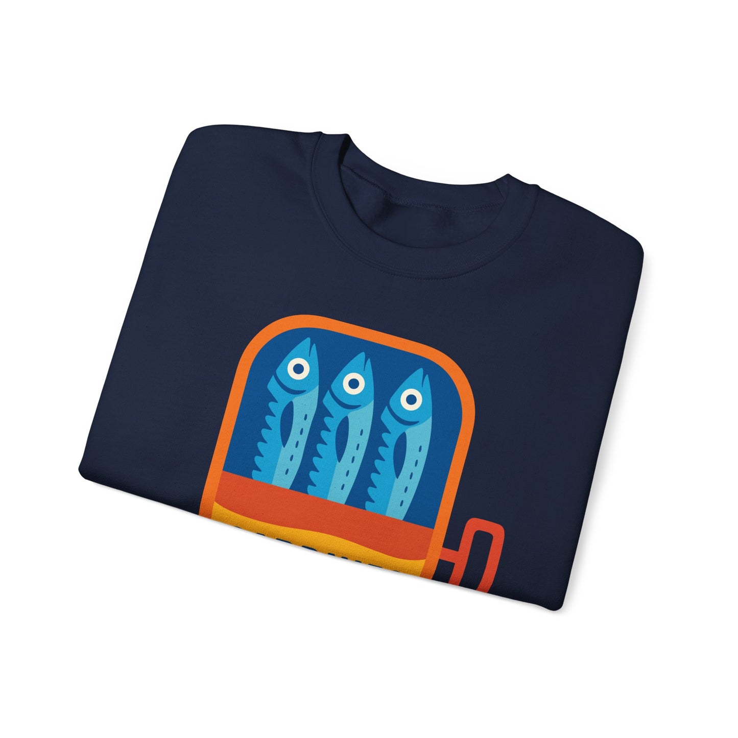 Sardines in a Can Sweatshirt | Retro Fish Can Illustration