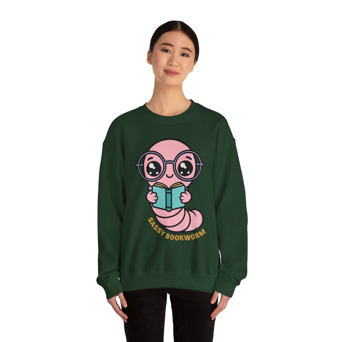 Sassy Bookworm Worm Sweatshirt | Reading Cute Graphic Crewneck