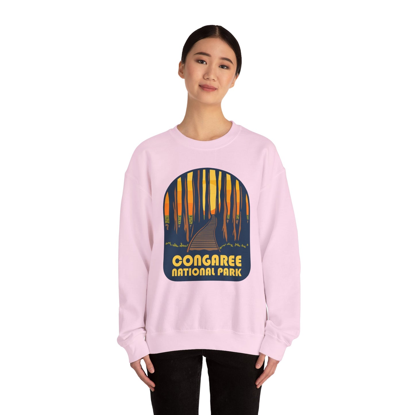 Congaree National Park boardwalk sweatshirt | Cypress forest sunset crewneck