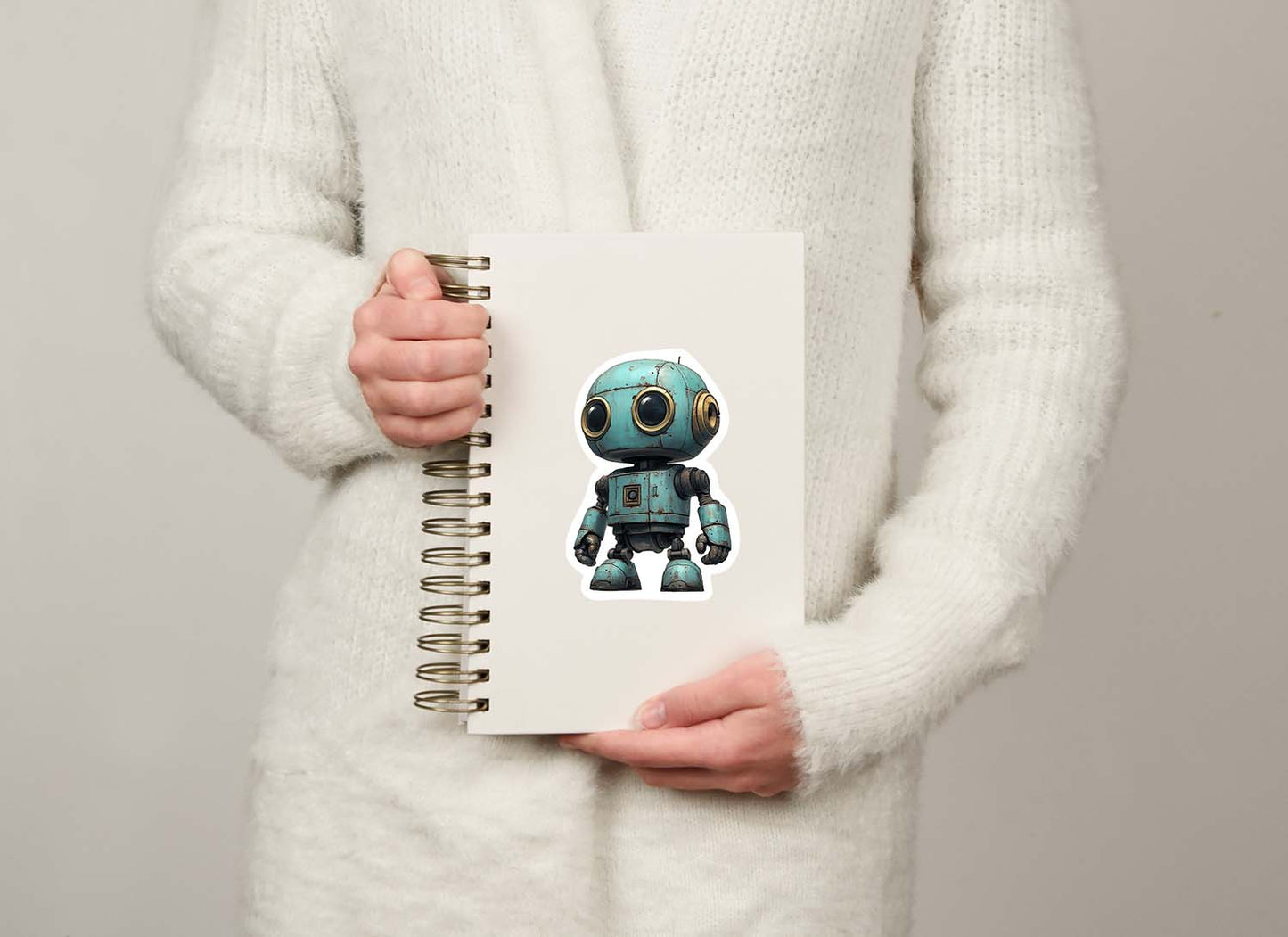 Cute Cartoon Robot Sticker – Durable Weatherproof Vinyl for All Surfaces