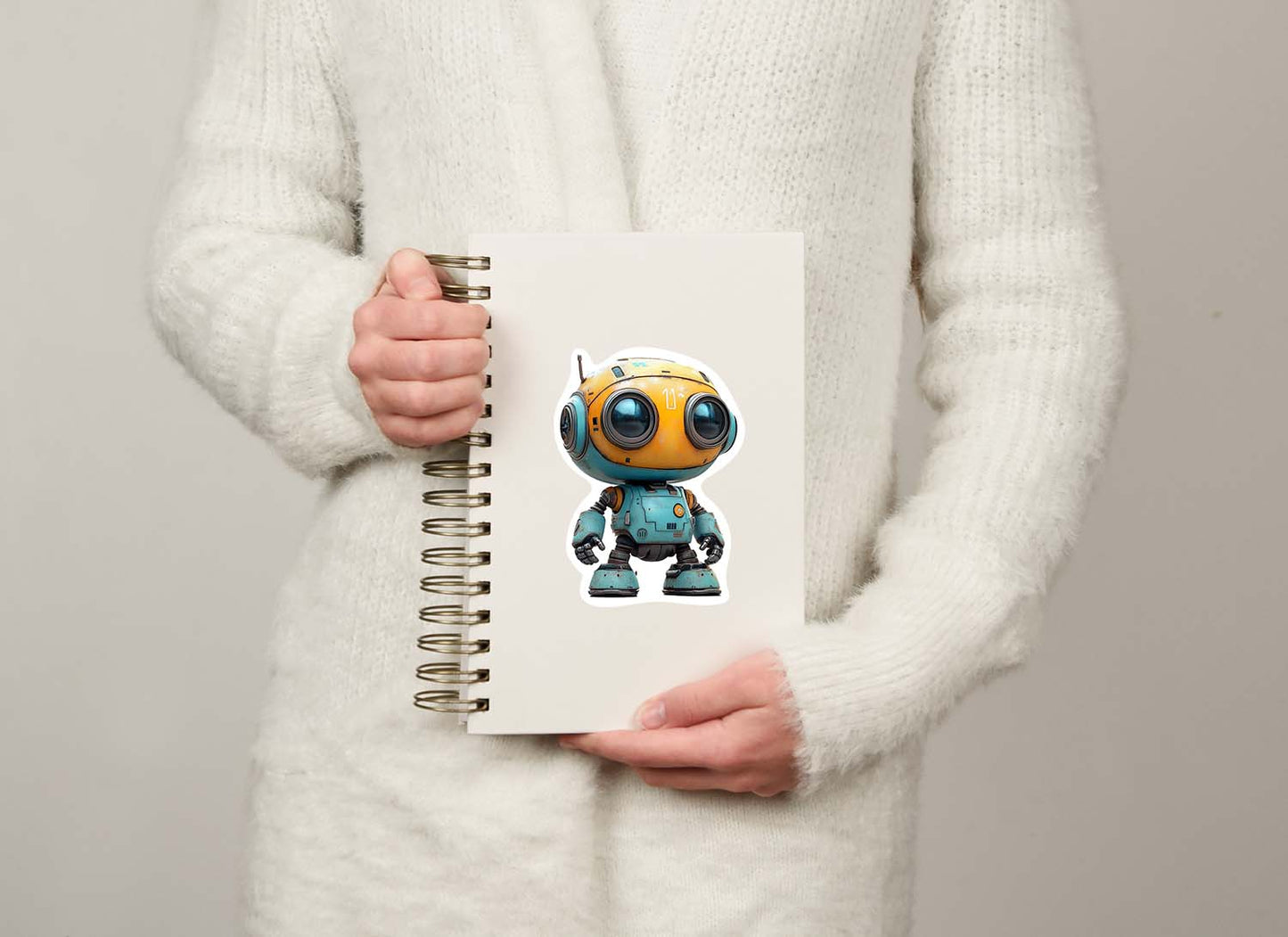 Cute Cartoon Robot Sticker – Durable Weatherproof Vinyl for All Surfaces