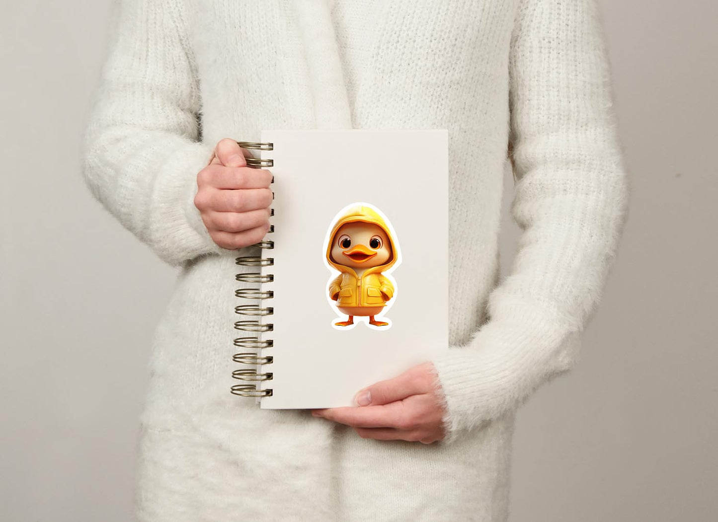 Cute Yellow Duck in Rainjacket – Weatherproof Vinyl Sticker for Any Surface!