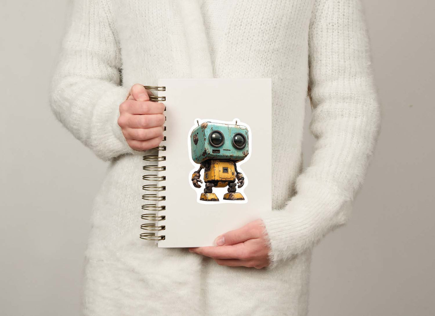 Cute Cartoon Robot Sticker – Durable Weatherproof Vinyl for All Surfaces