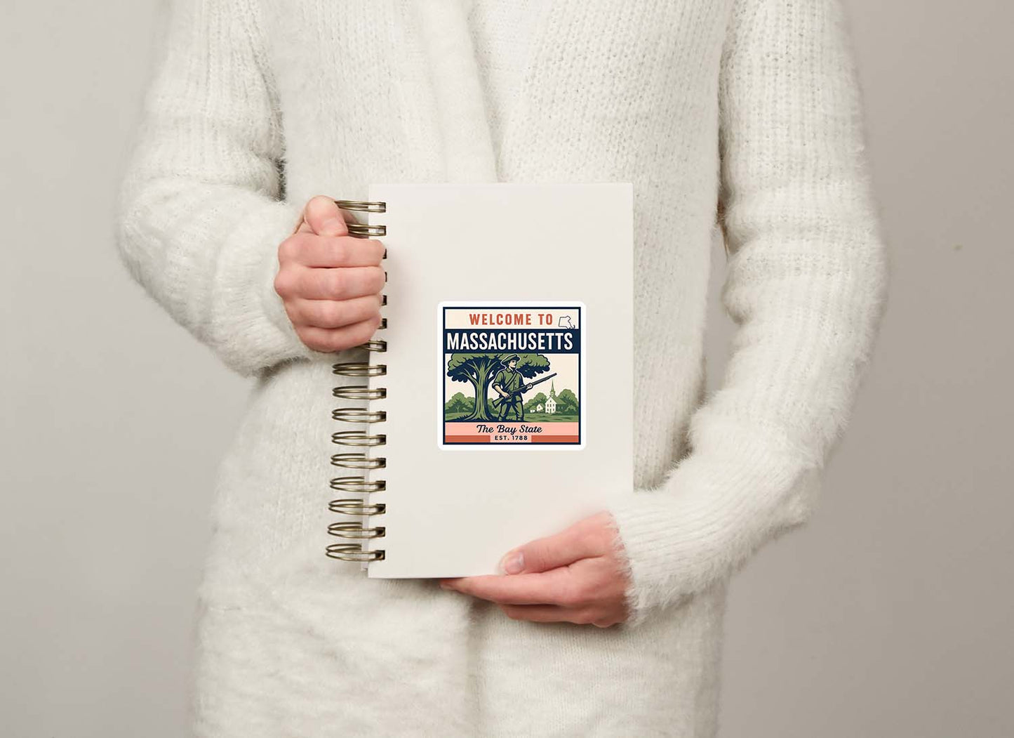 Welcome to Massachusetts Vinyl Sticker – Vintage State Travel Decal