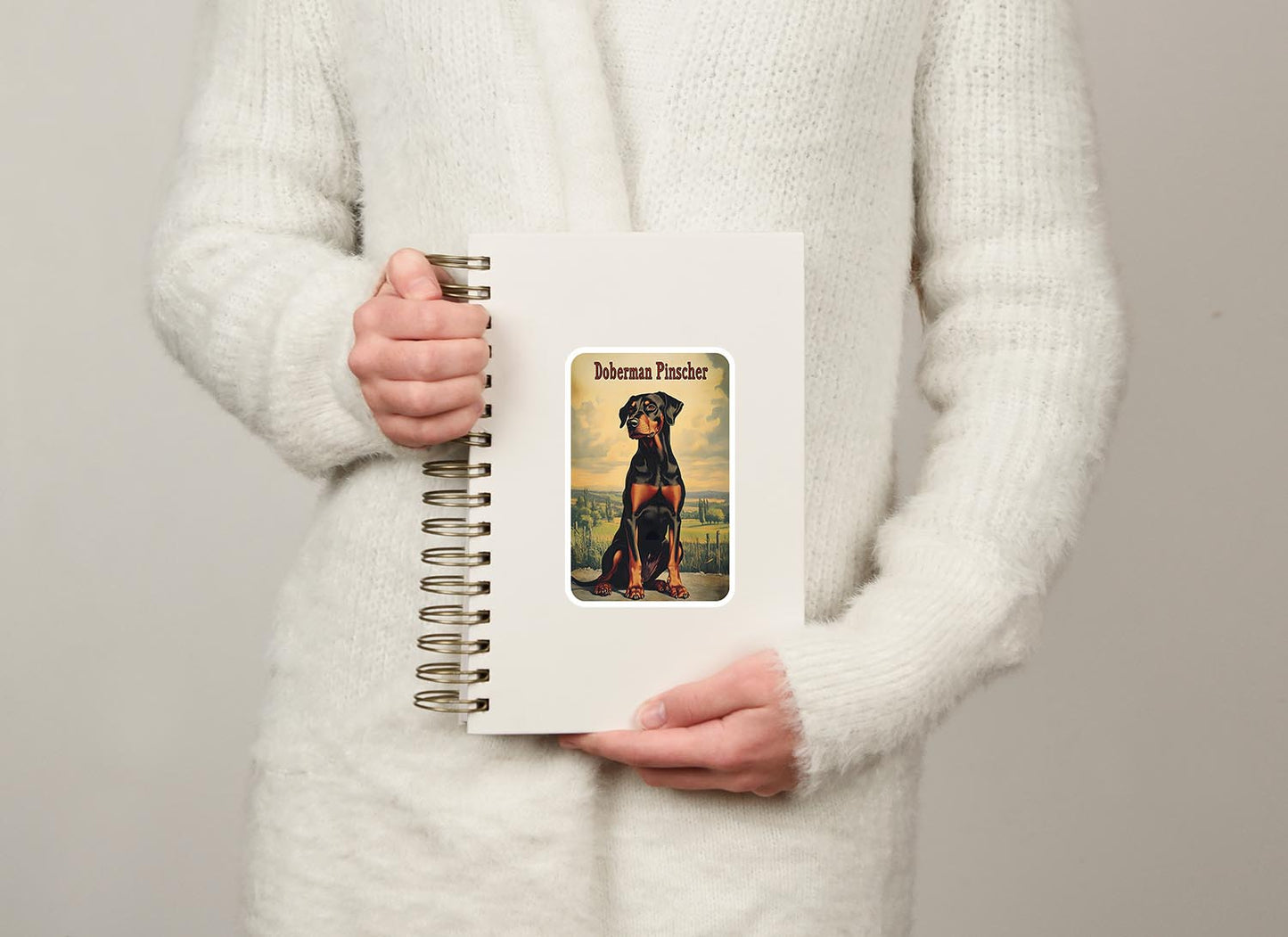 Vintage Doberman Pinscher Sticker – Durable Vinyl Sticker