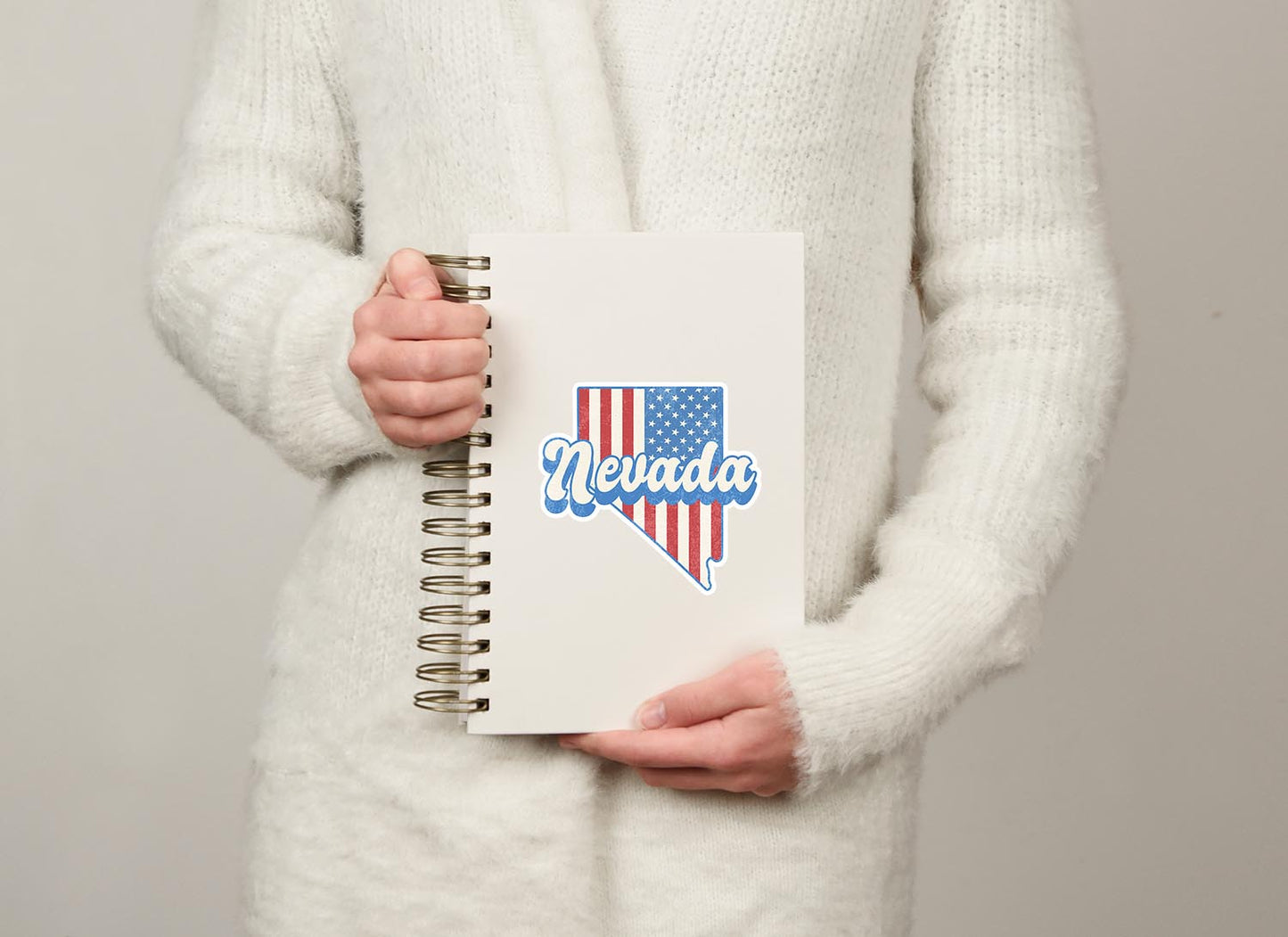 Nevada State Sticker with American Flag Background | Weatherproof Vinyl Decal