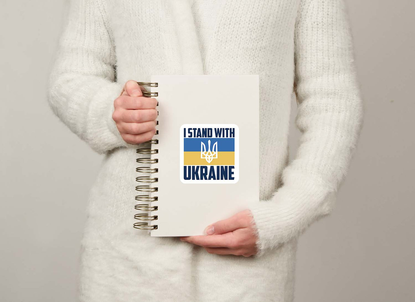 I Stand with Ukraine – Ukrainian Coat of Arms Vinyl Sticker