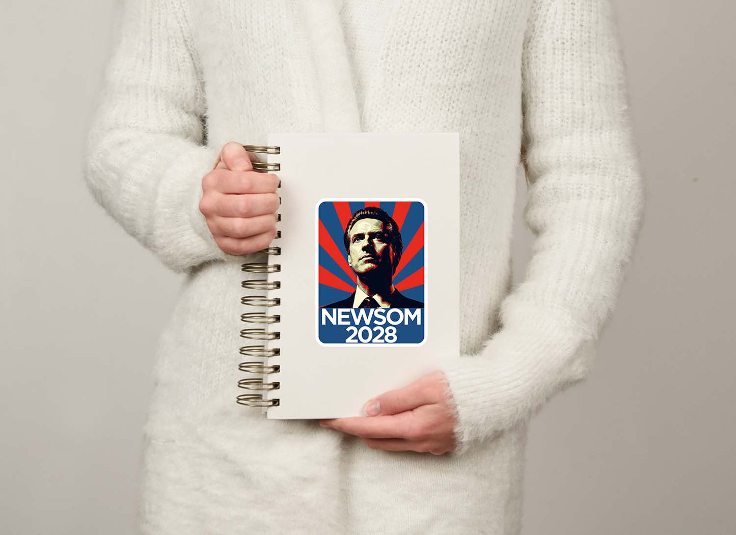 Newsom 2028 Vinyl Sticker – Bold Retro Political Campaign Decal