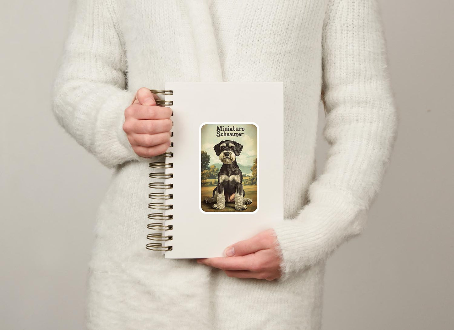 Vintage Miniature Schnauzer Sticker – Durable Vinyl Sticker