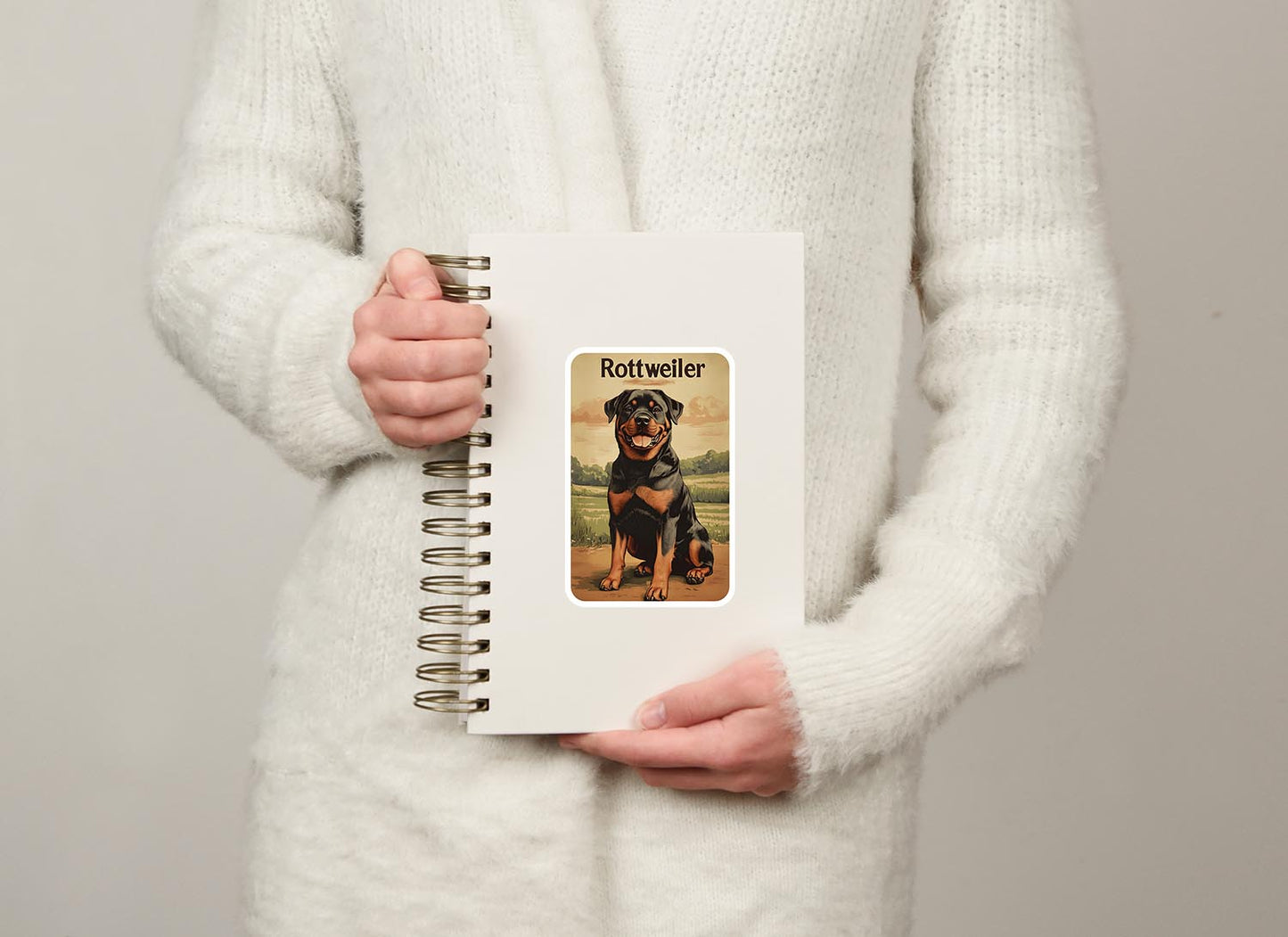 Vintage Rottweiler Sticker – Durable Vinyl Sticker