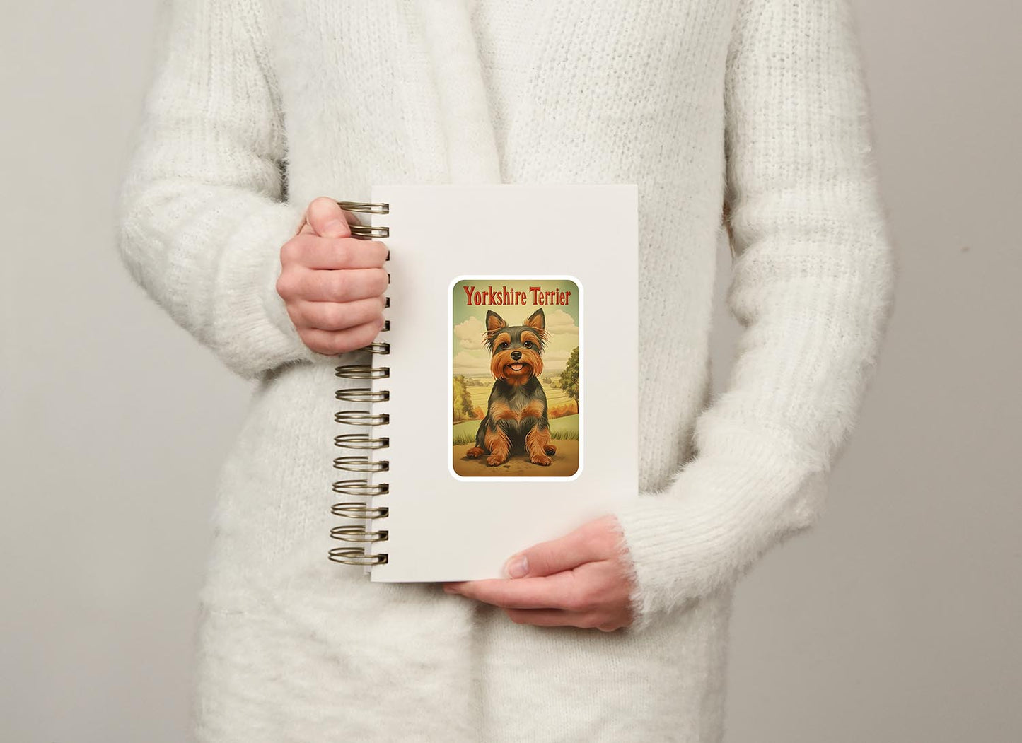 Vintage Yorkshire Terrier Sticker – Durable Vinyl Sticker