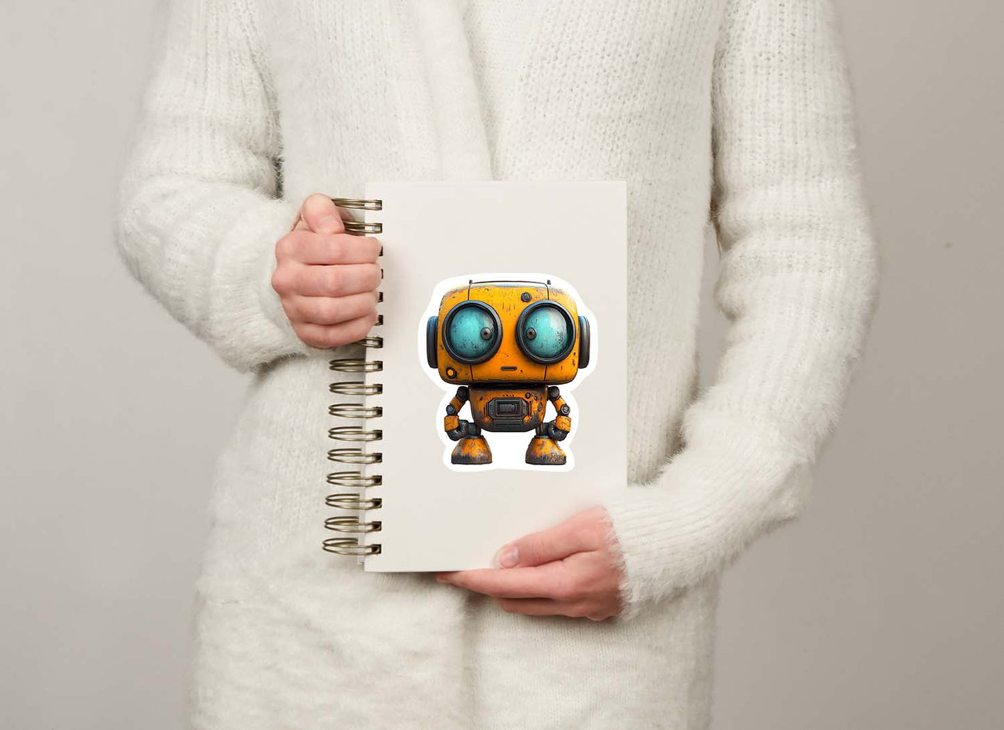 Cute Cartoon Robot Sticker – Durable Weatherproof Vinyl for All Surfaces
