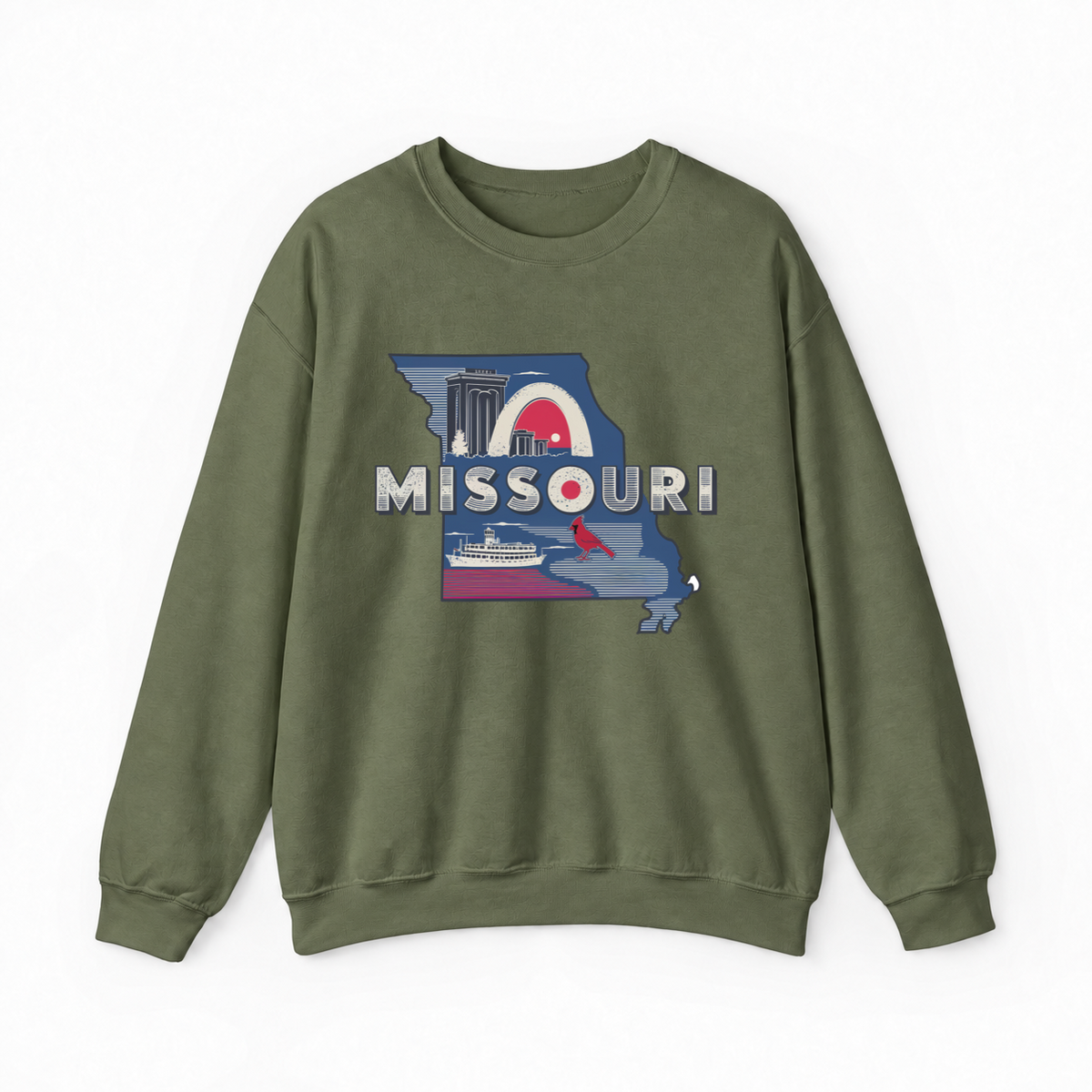 Missouri state sweatshirt in military green