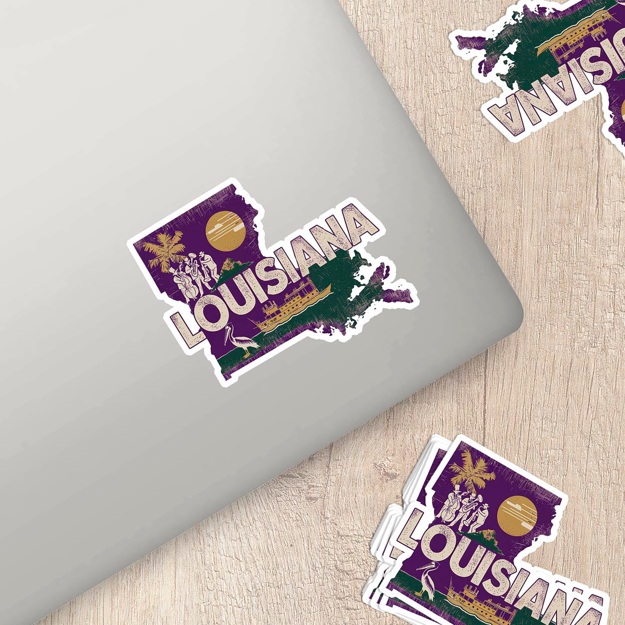 Retro Vinyl State Sticker - Louisiana